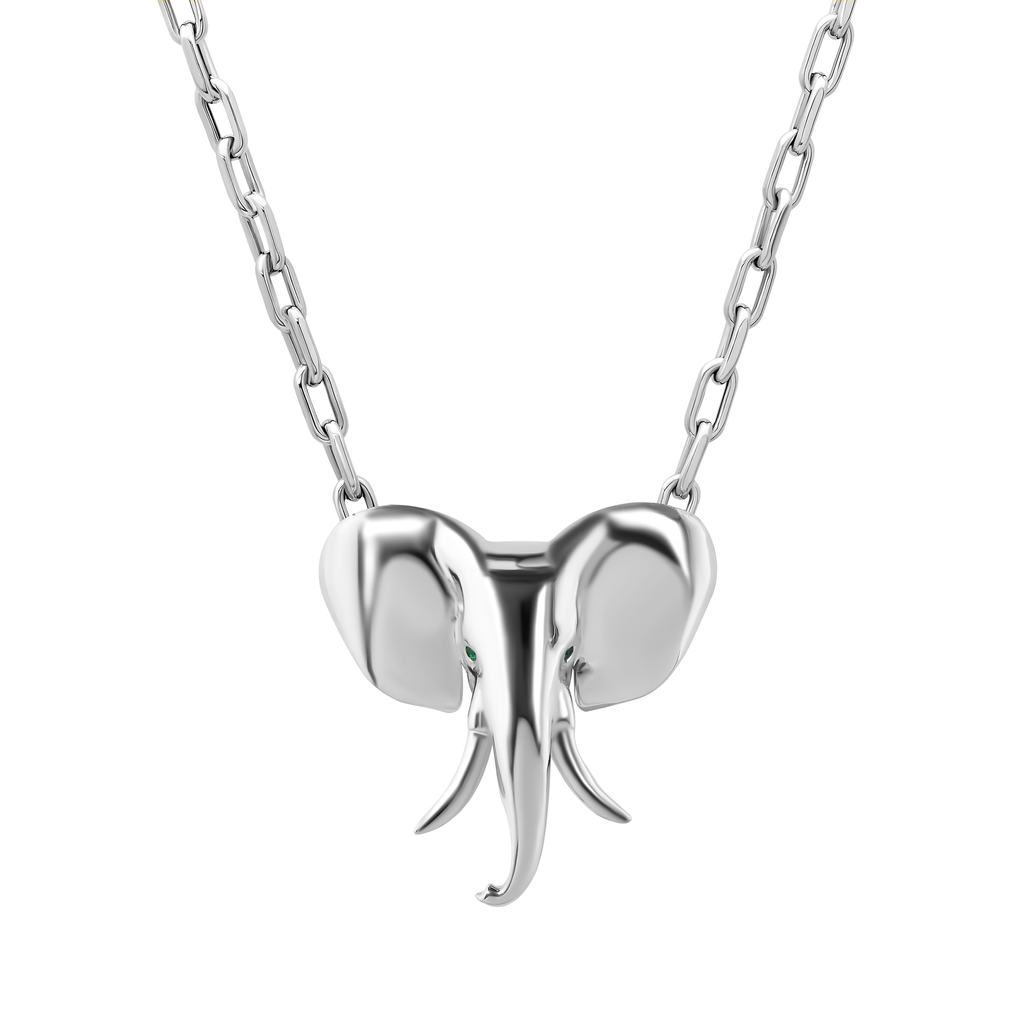 Djuna Elephant Necklace Silver