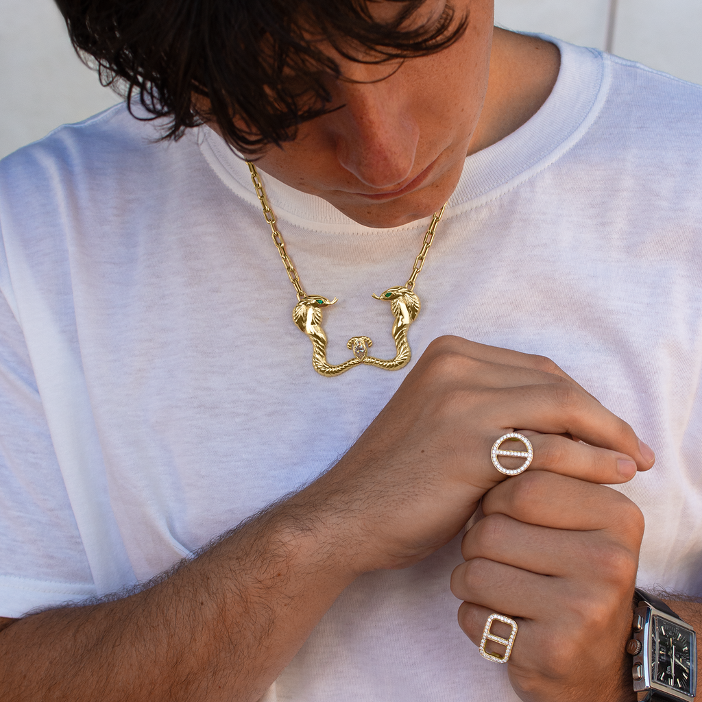 Nefertiti Double Cobra Necklace