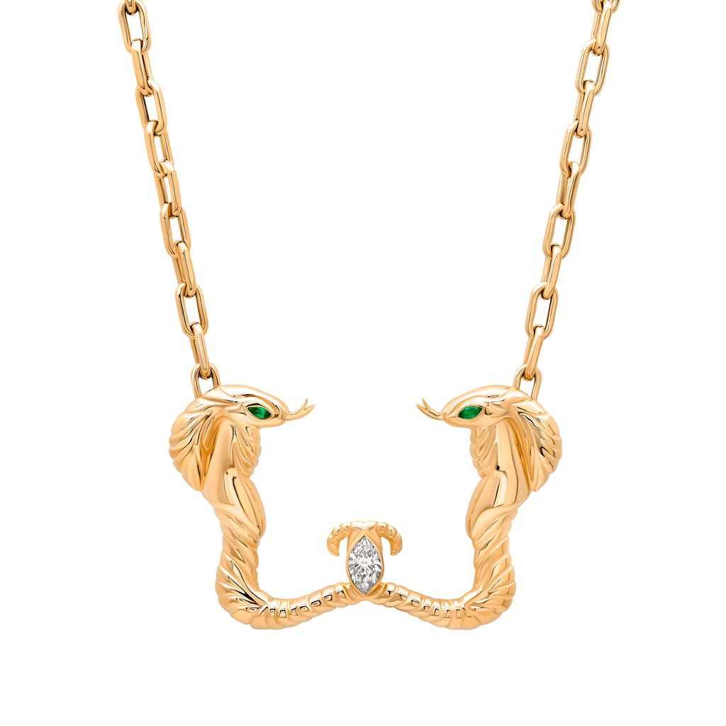 Nefertiti Double Cobra Necklace
