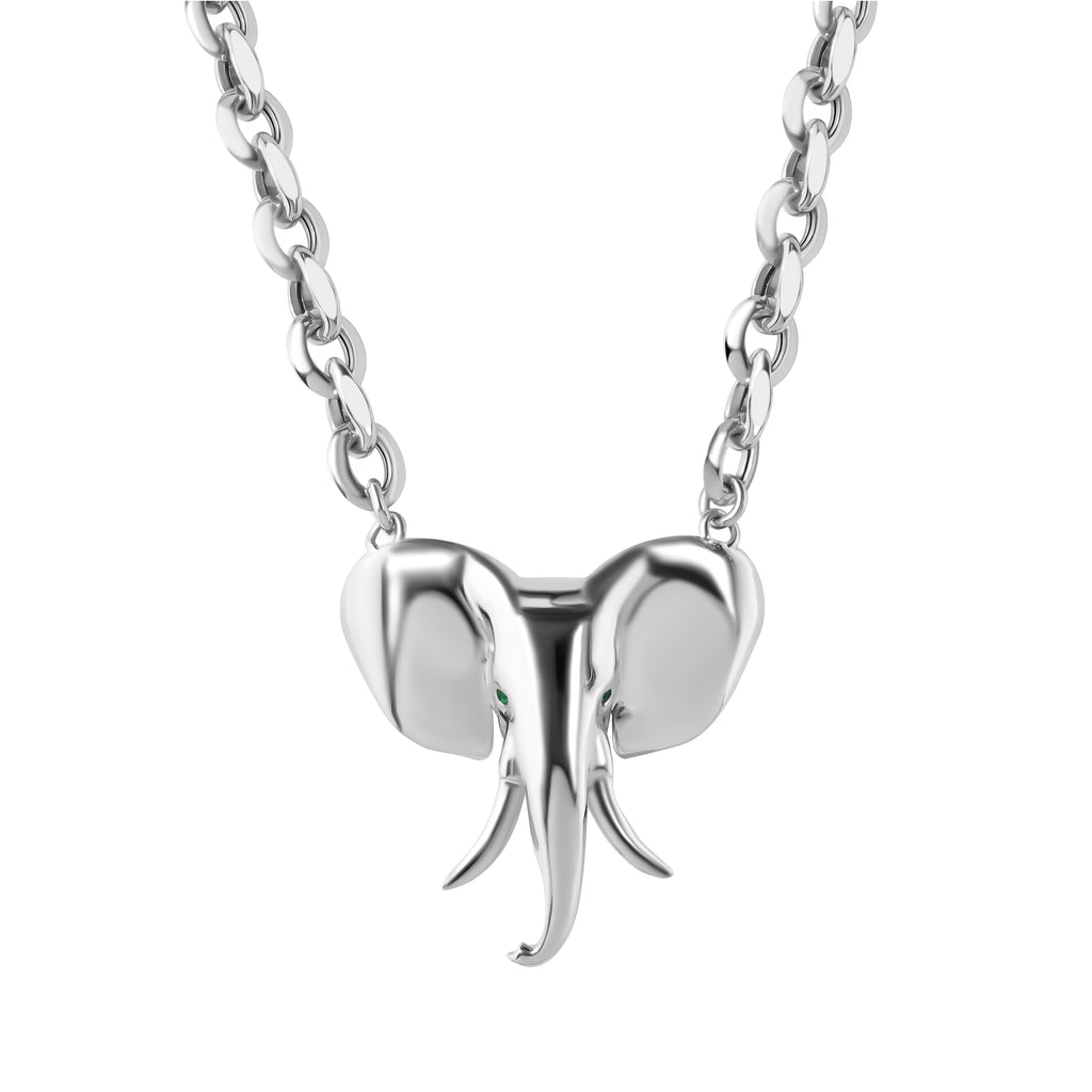 Djuna Elephant Necklace Silver