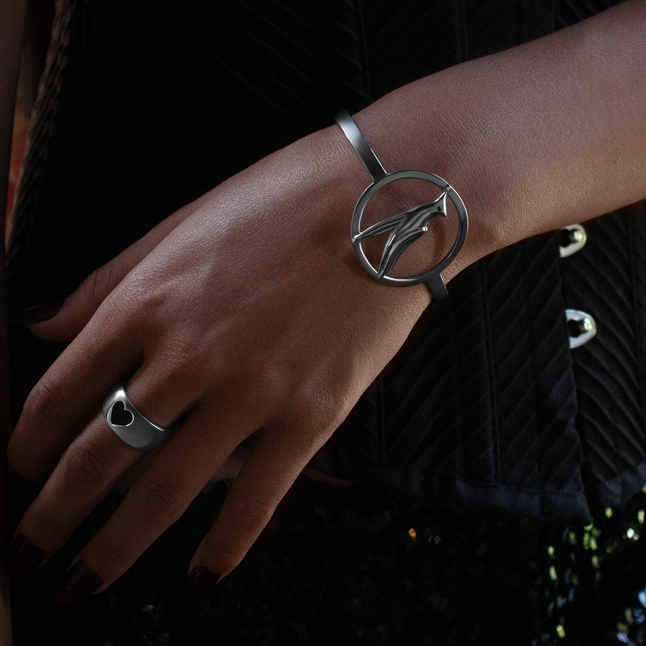 Eos Diamond Sparrow Wrist Cuff Silver