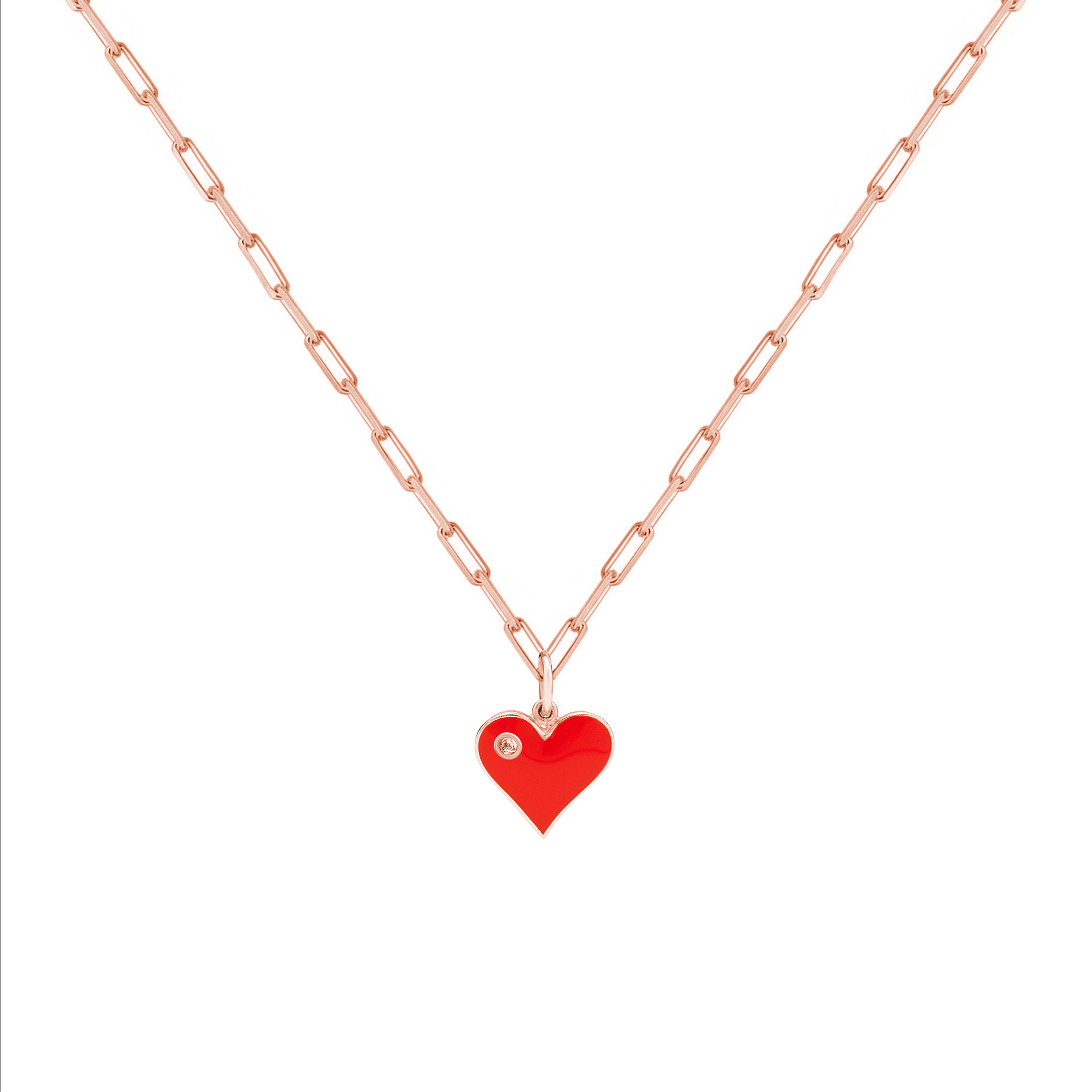 Eros Enamel & Diamond Heart Necklace