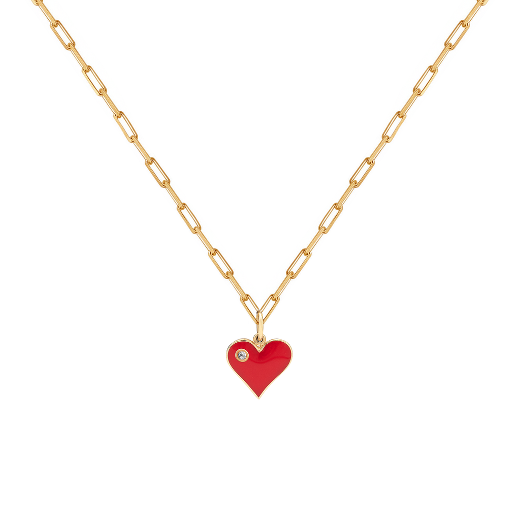 Eros Enamel & Diamond Heart Necklace