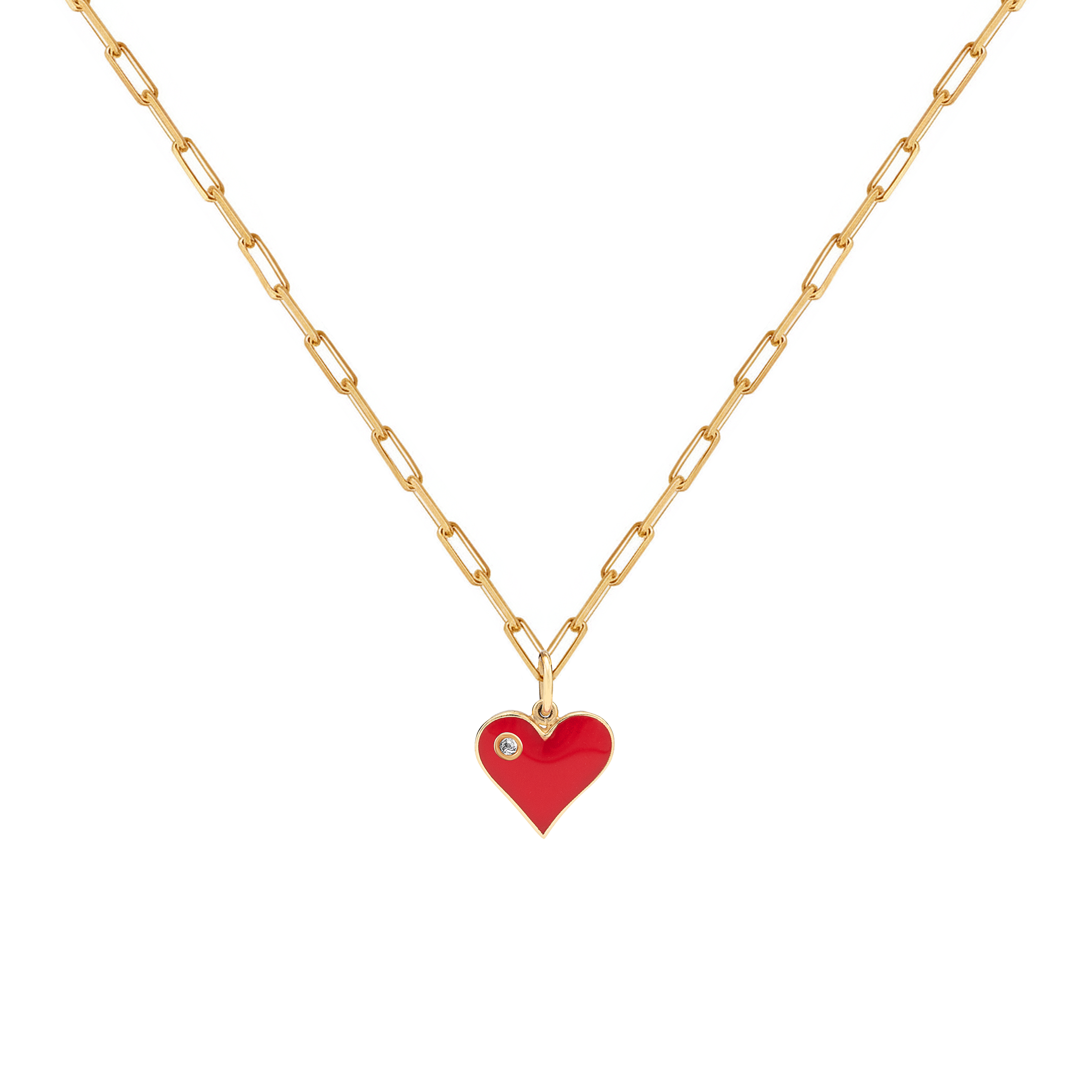 Eros Enamel & Diamond Heart Necklace