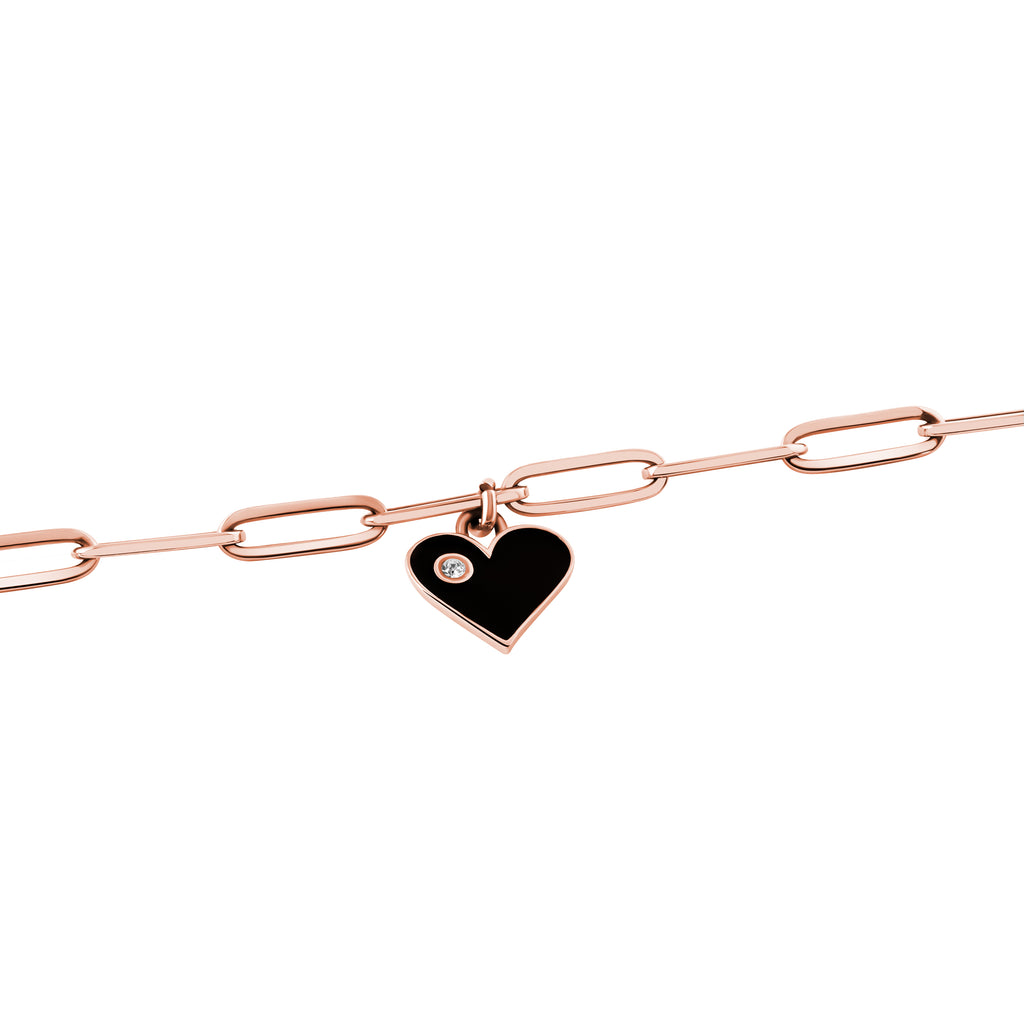 Eros Enamel & Diamond Heart Bracelet