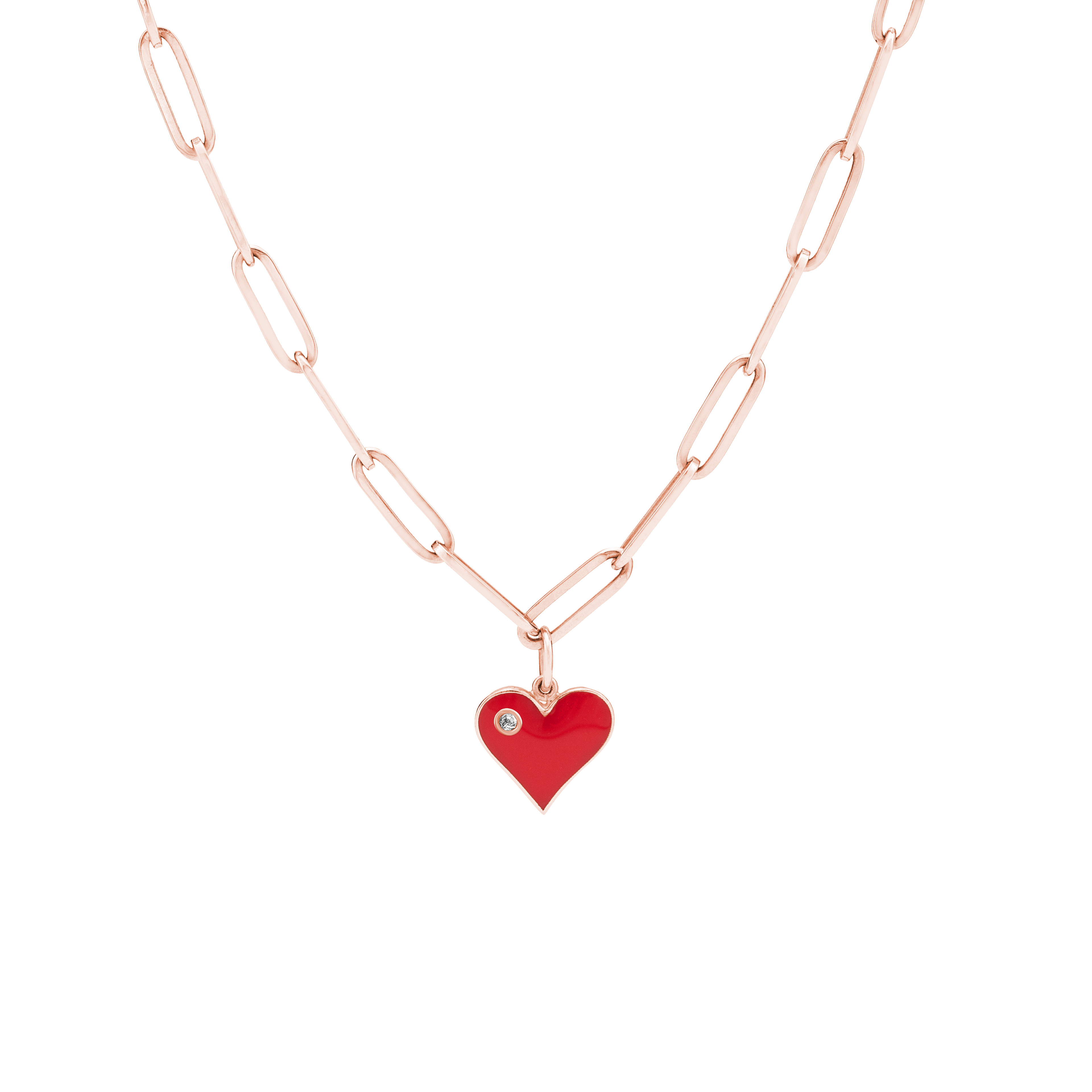 Eros Enamel & Diamond Heart Necklace