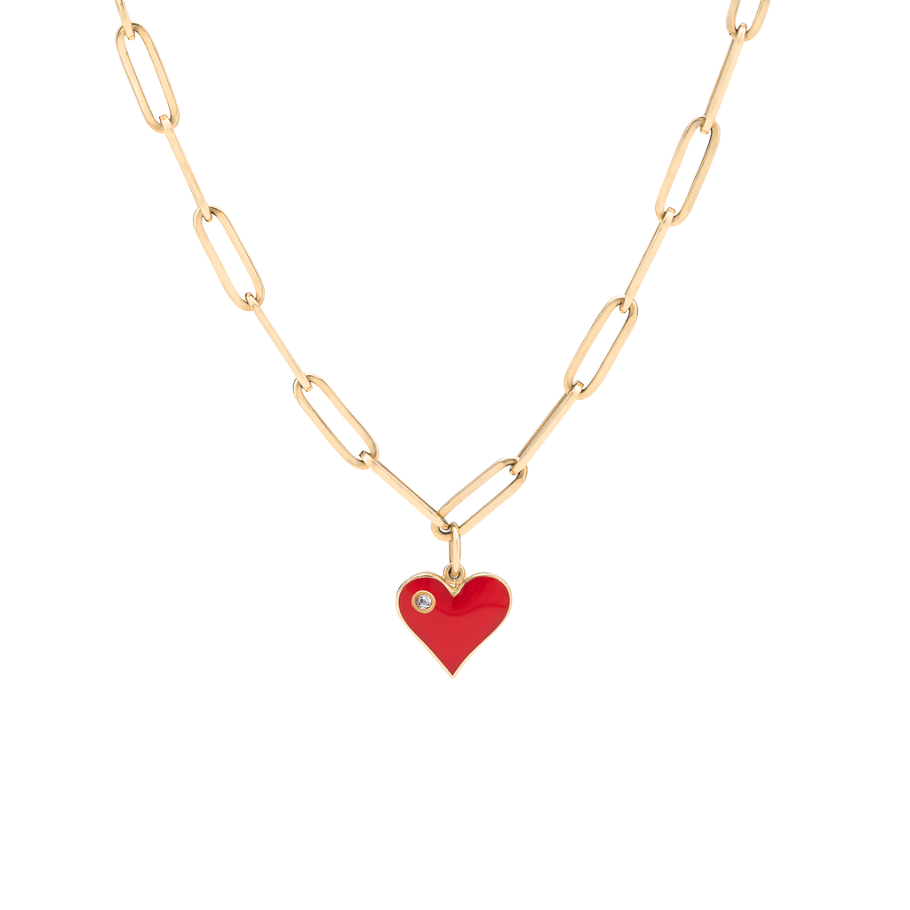 Eros Enamel & Diamond Heart Necklace