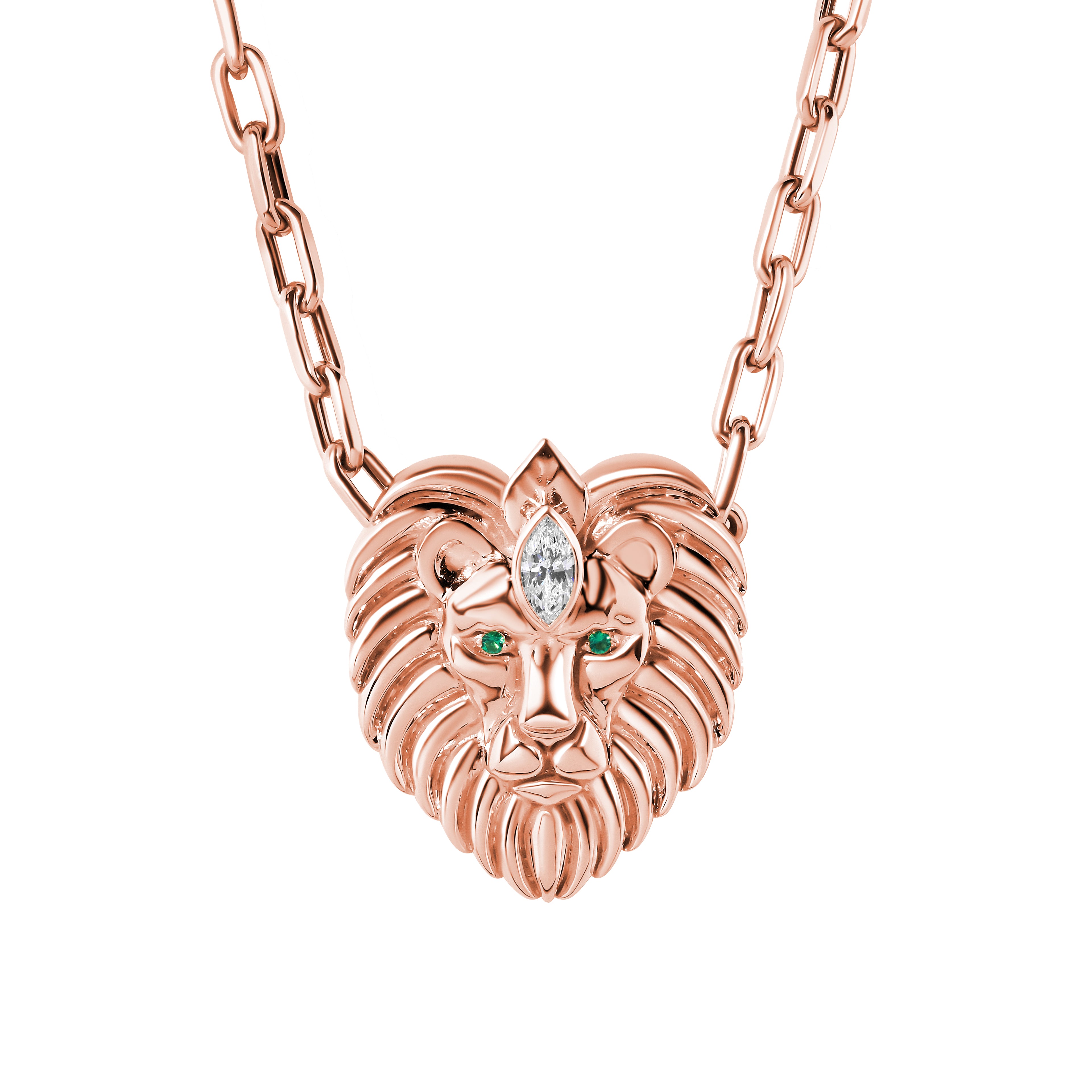 Helios Diamond Lion Necklace