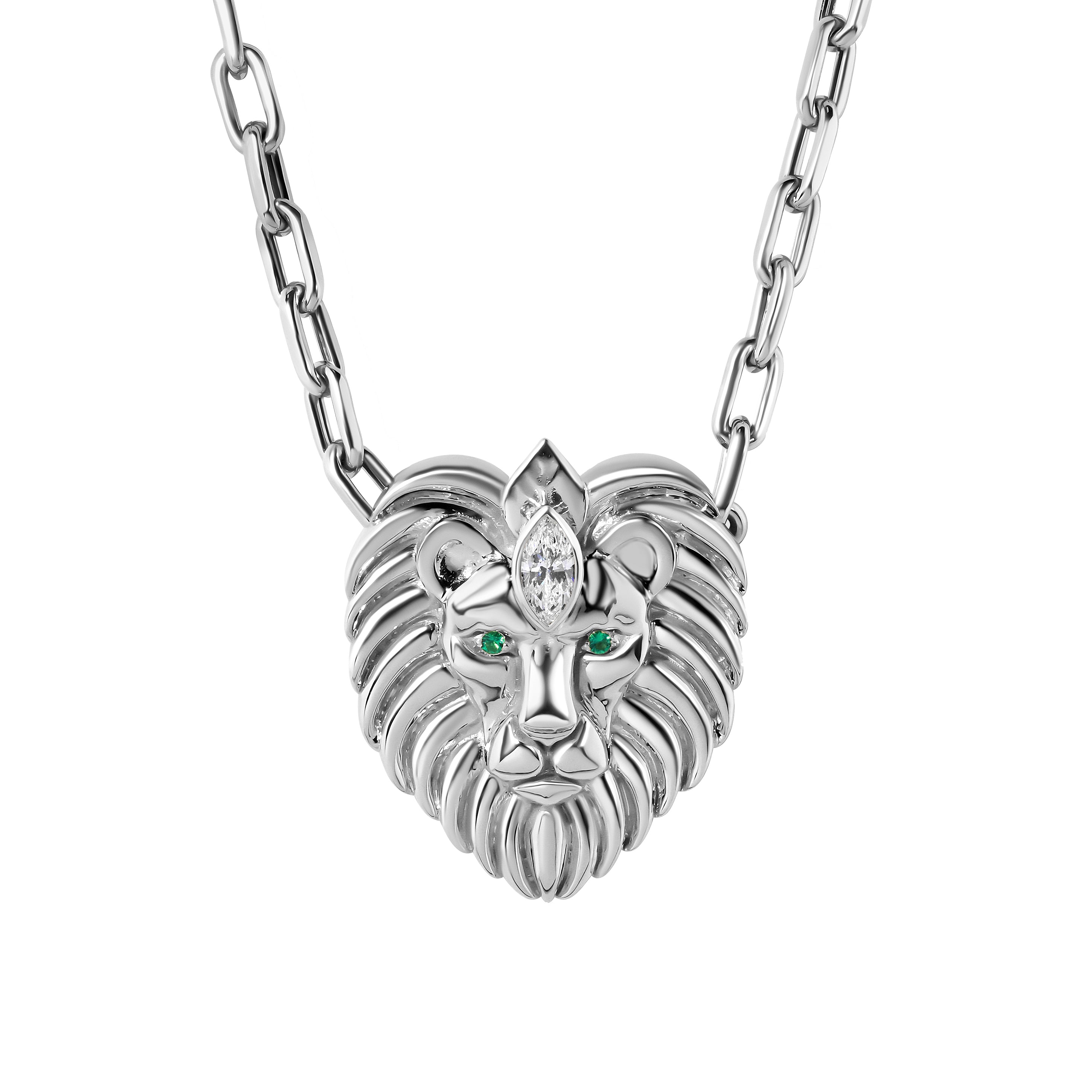Helios Diamond Lion Necklace