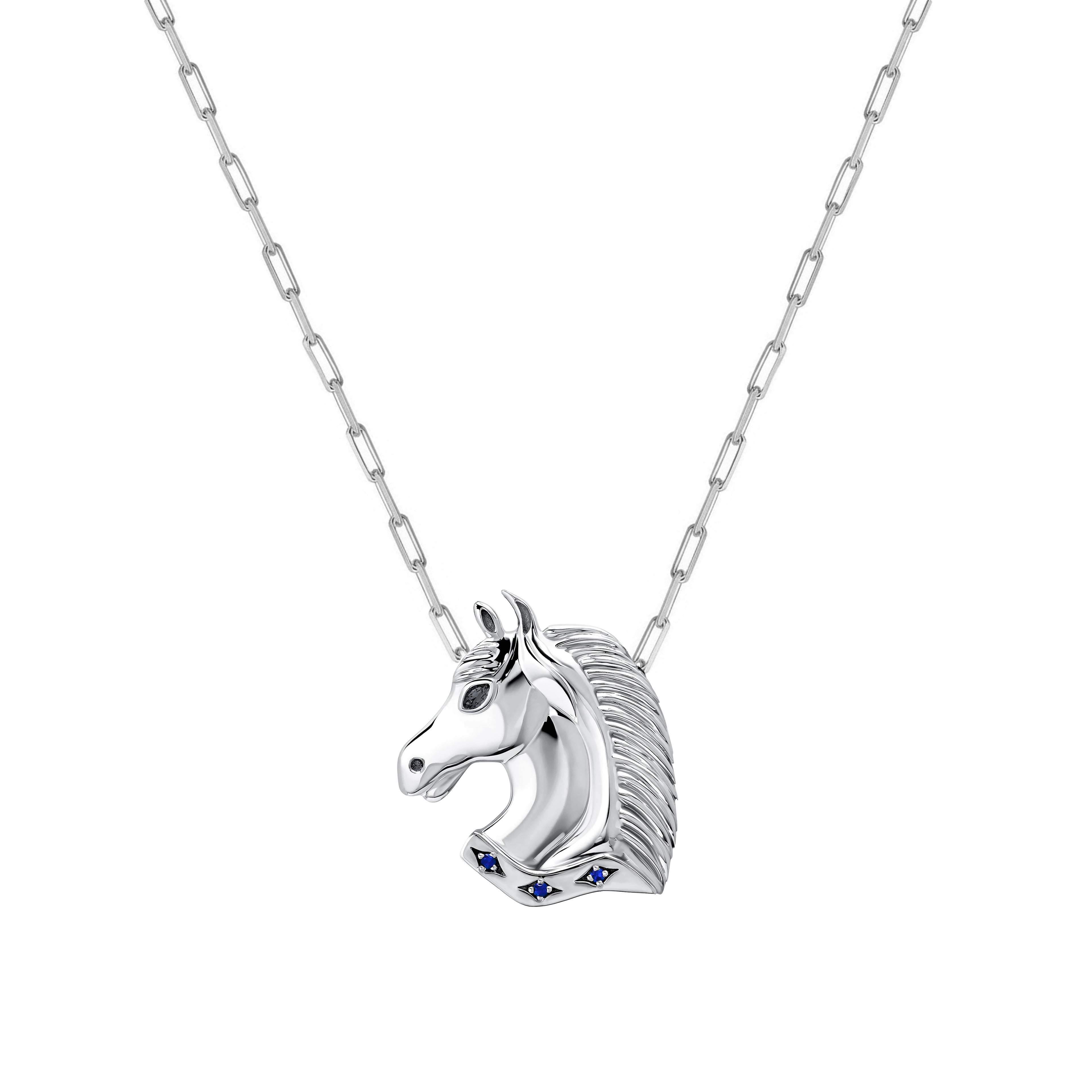 Arion Diamond Colt Necklace Silver