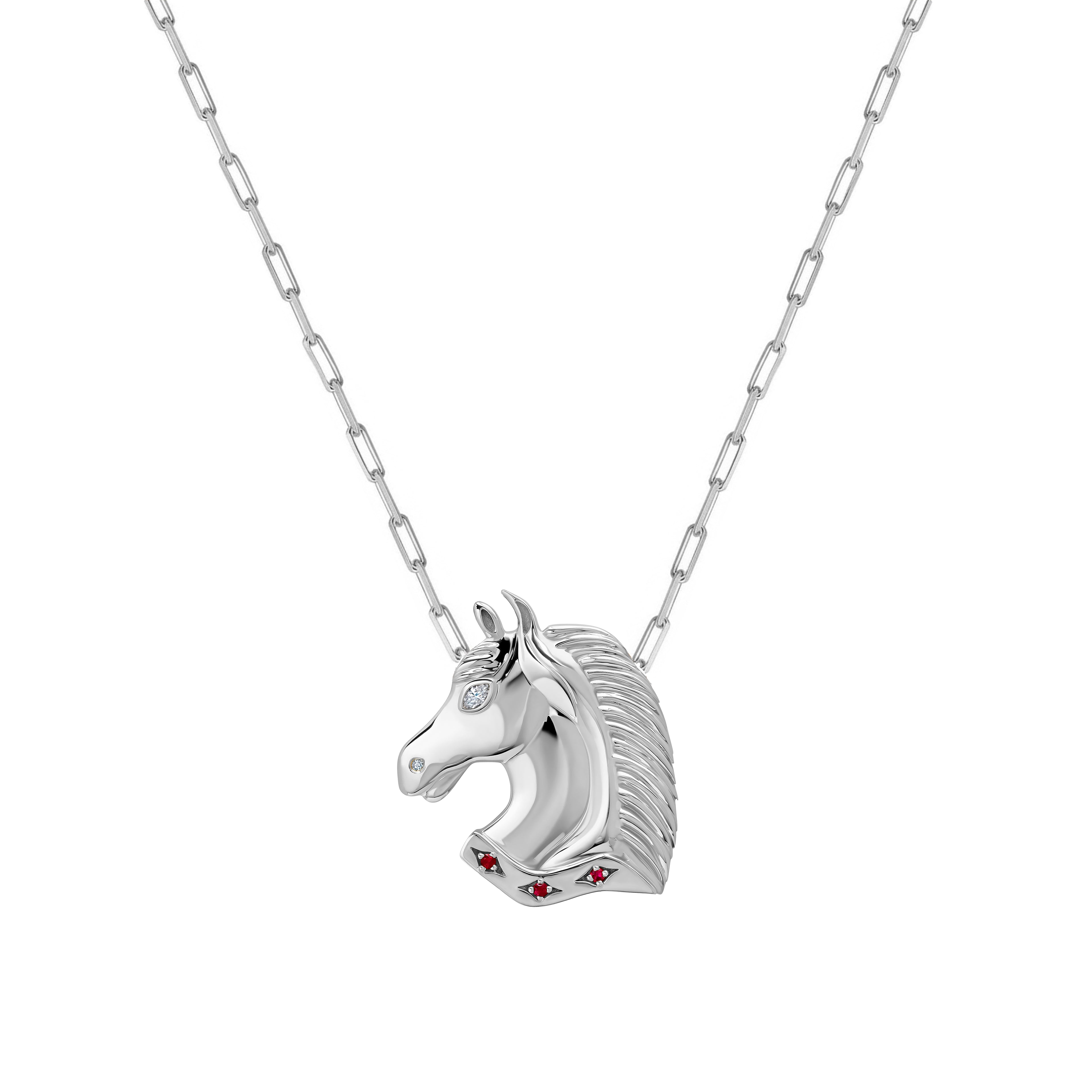 Arion Diamond Colt Horse Necklace