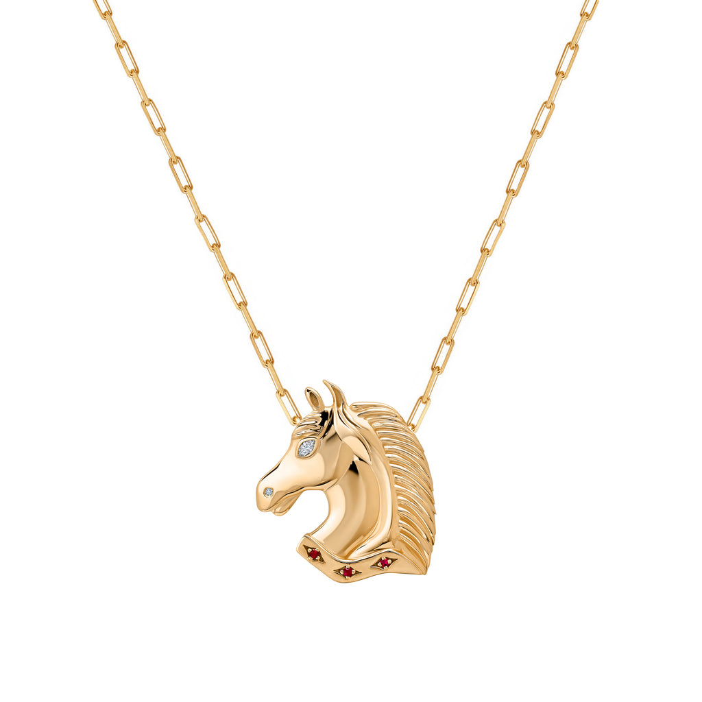 Arion Diamond Colt Horse Necklace