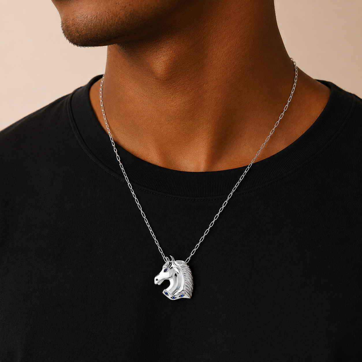 Arion Diamond Colt Necklace Silver