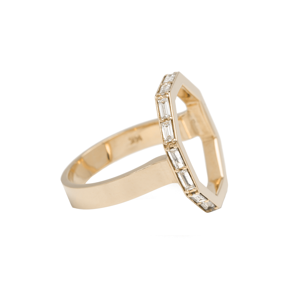 Octagon Diamond Ring