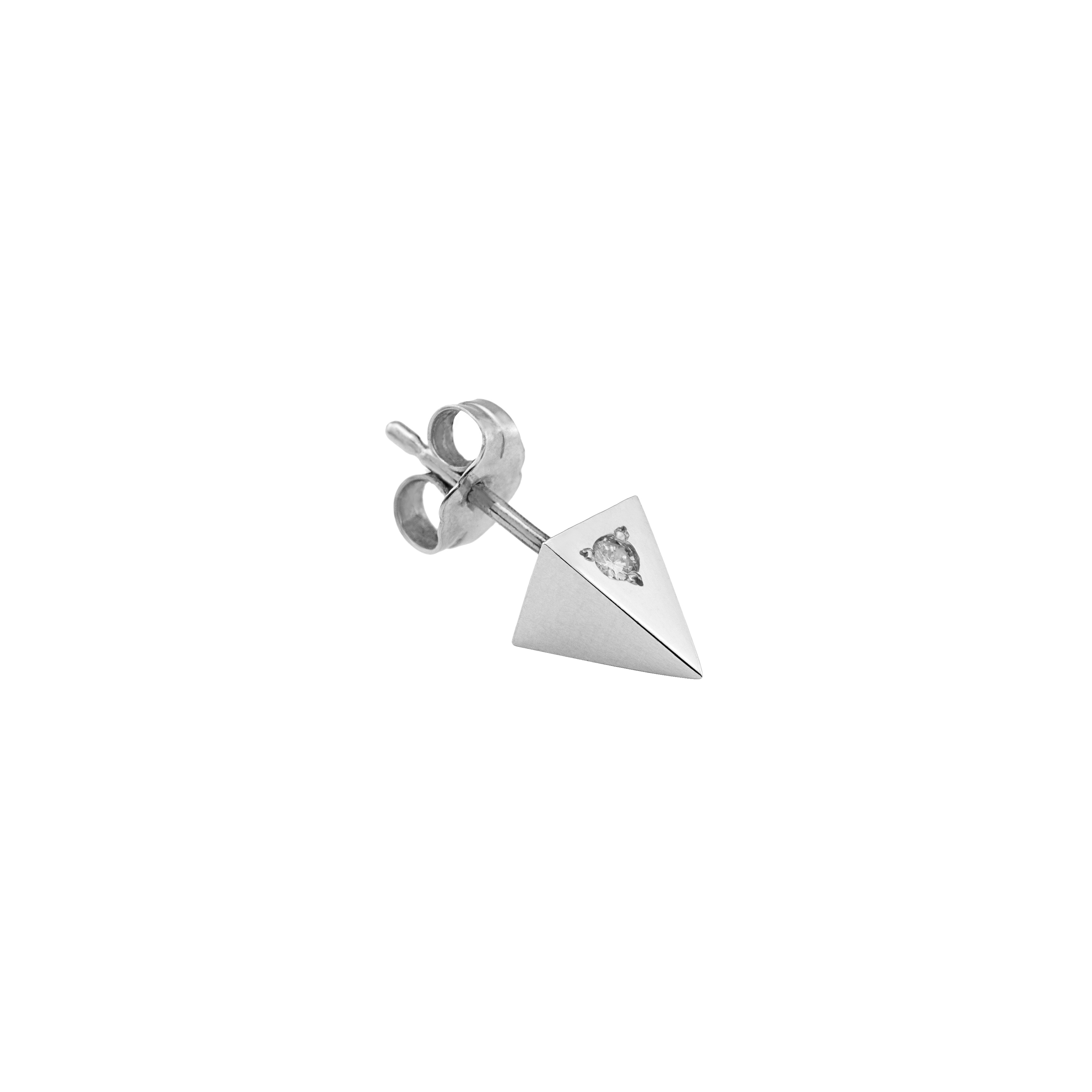 Pyramid Diamond Earring