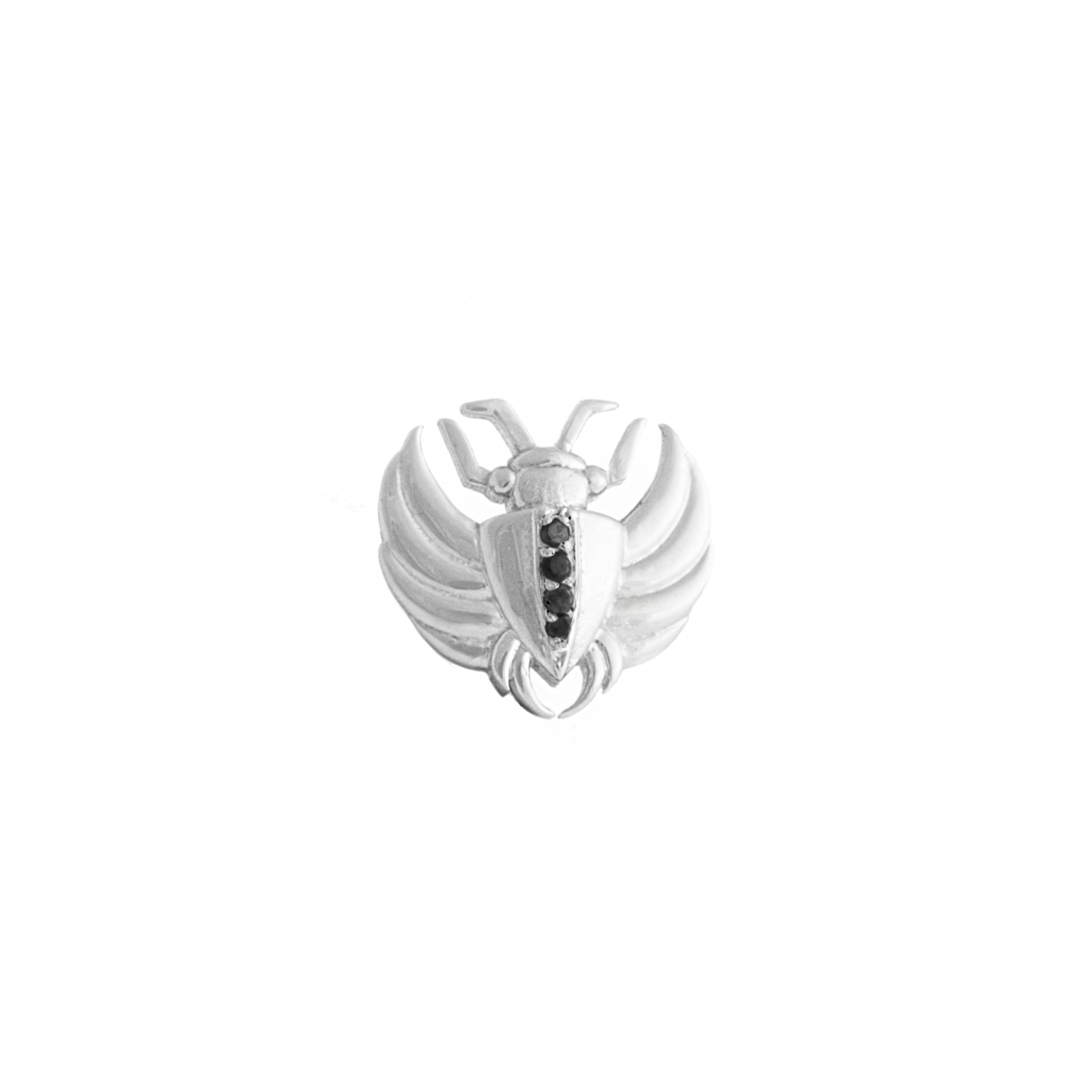 Isis Diamond Scarab Earring Silver
