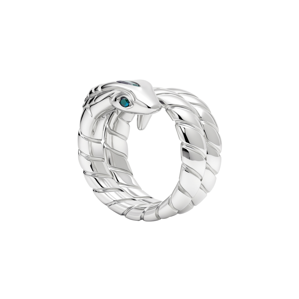 Nefertiti Triple Cobra Ring Silver