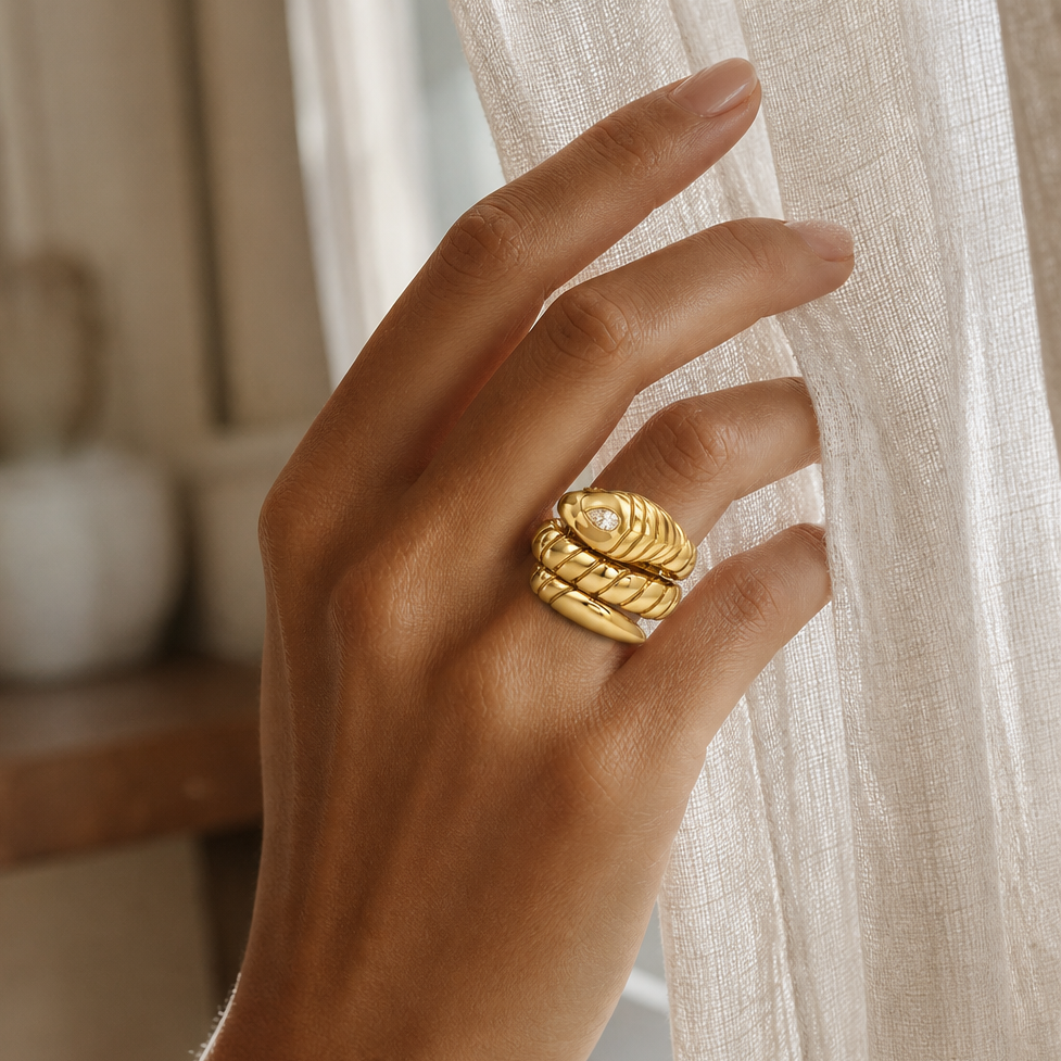 Nefertiti Triple Cobra Ring