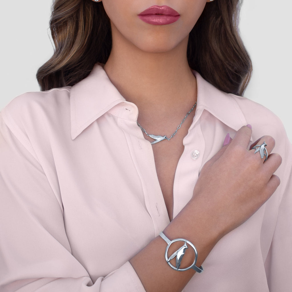 Eos Diamond Sparrow Necklace Silver