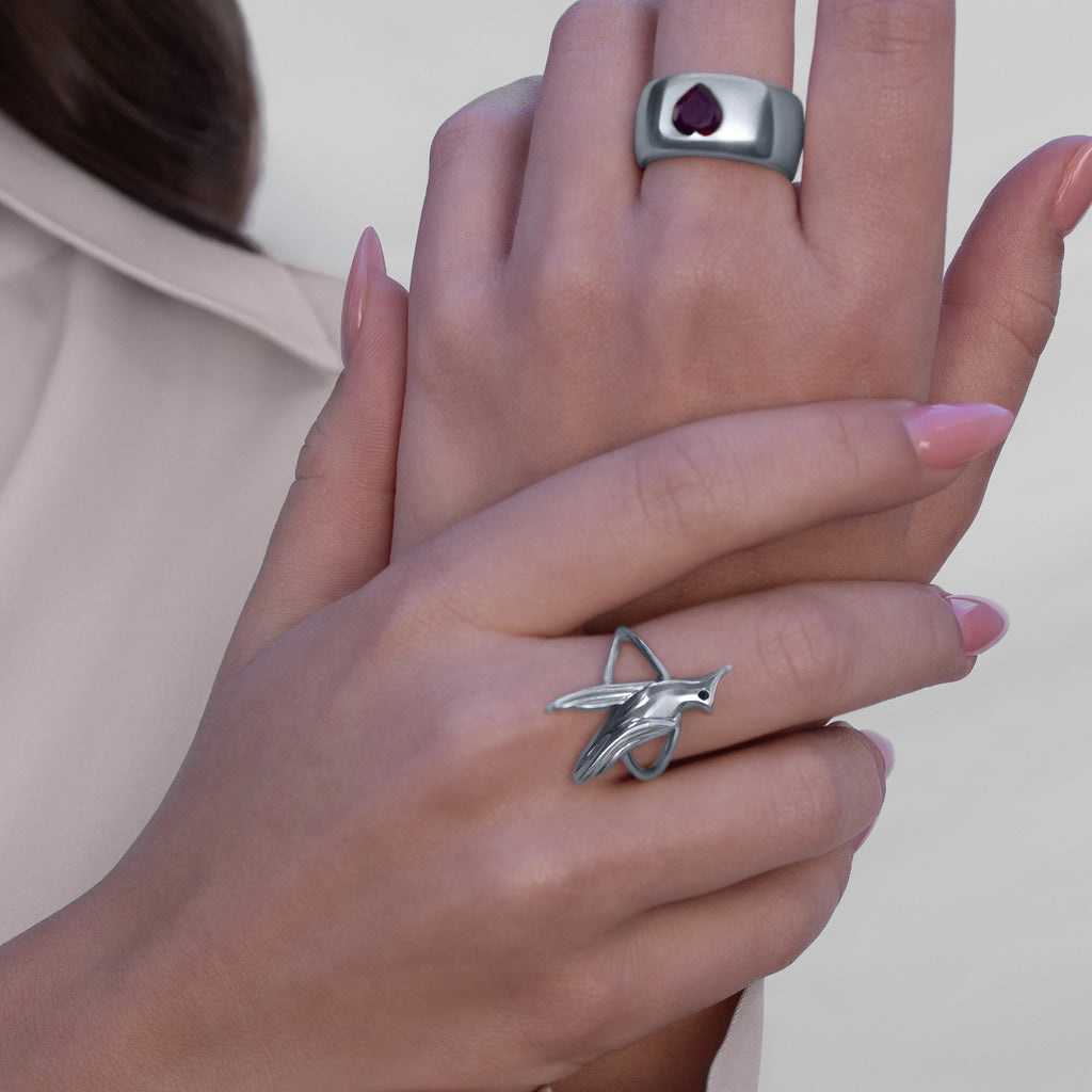 Eos Diamond Sparrow Ring Silver