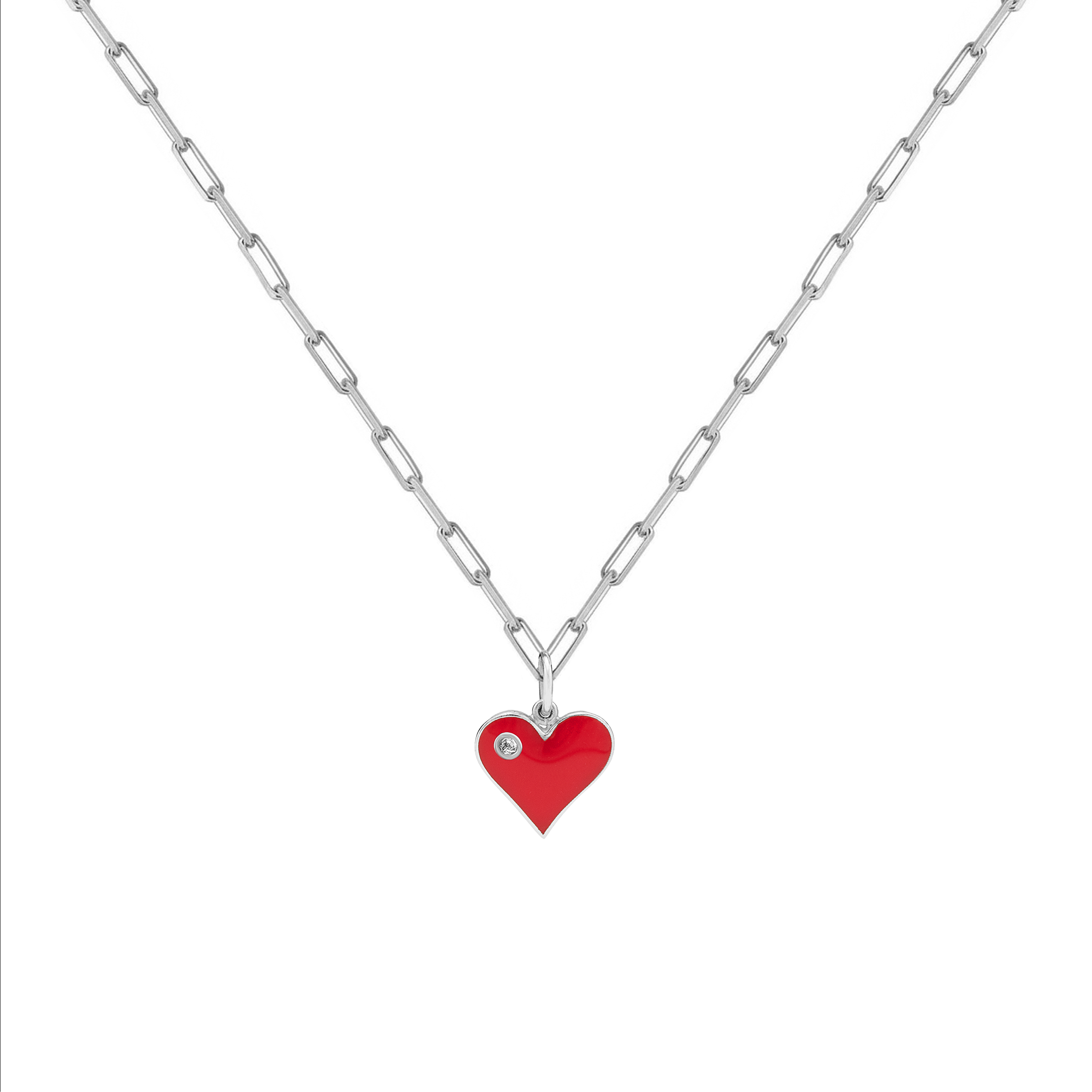 Eros Enamel & Diamond Heart Necklace