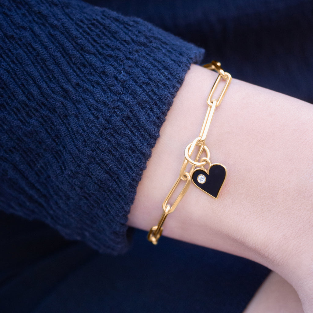 Eros Enamel & Diamond Heart Bracelet
