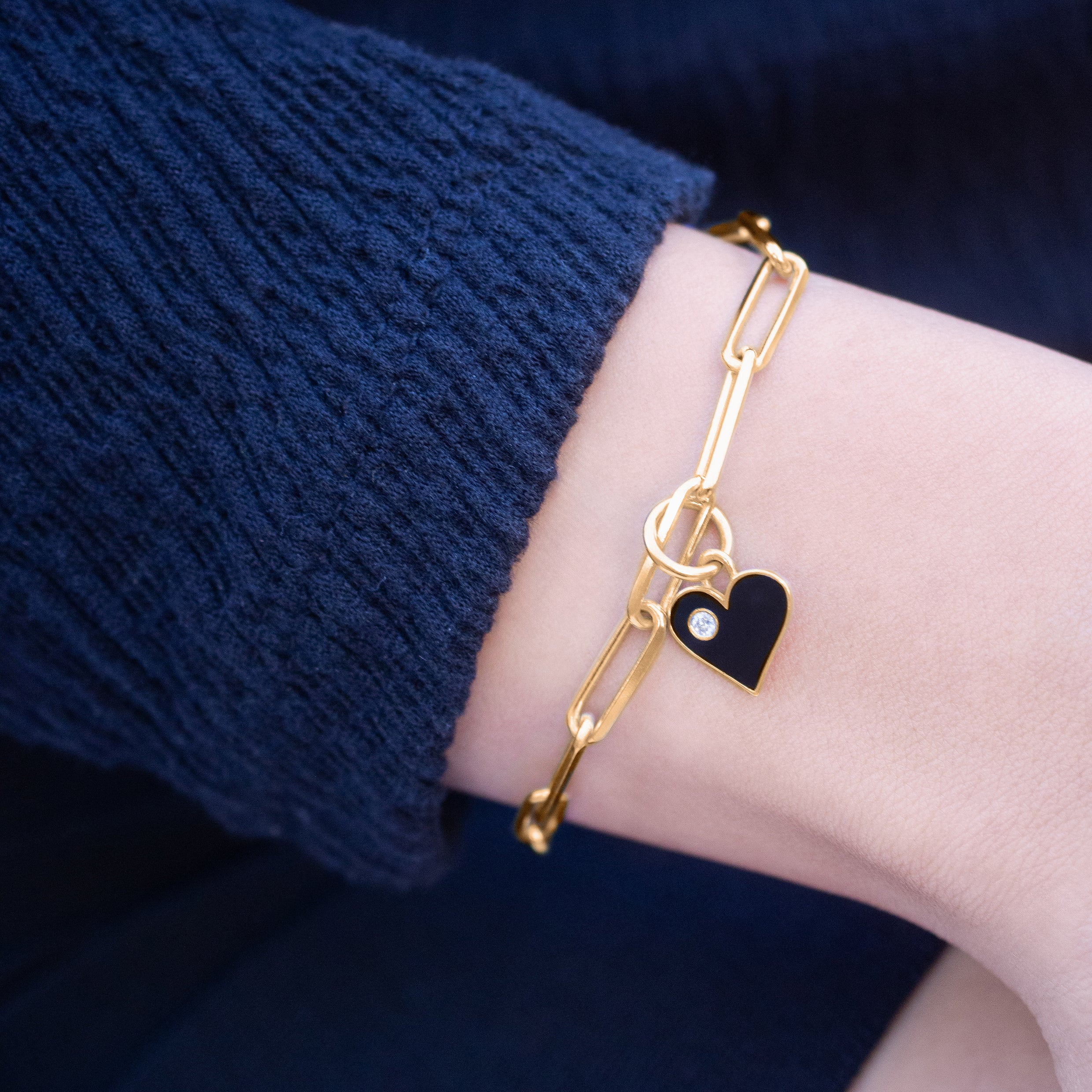 Eros Enamel & Diamond Heart Bracelet